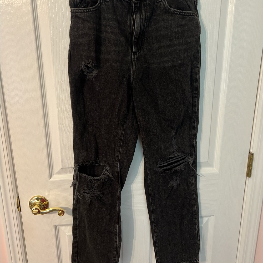 Garage Black Distressed Boyfriend Jeans